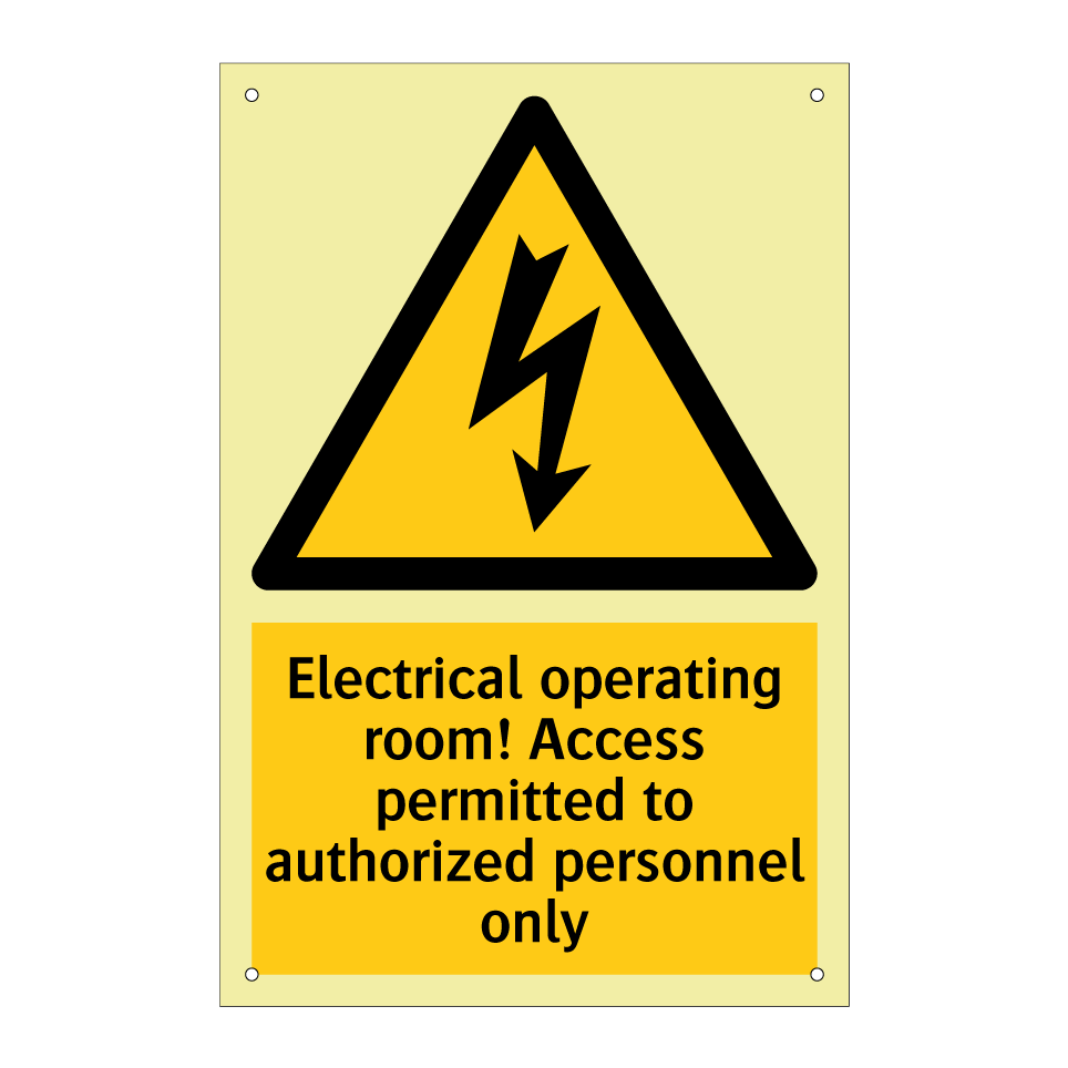 Electrical operating room! Access permitted to authorized personnel only