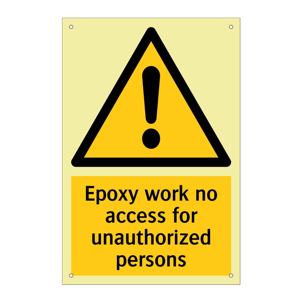 Epoxy work no access for unauthorized persons