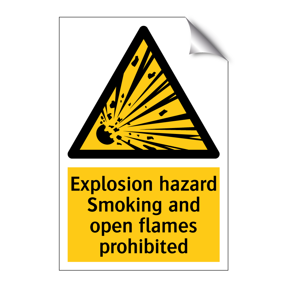 Explosion hazard Smoking and open flames prohibited