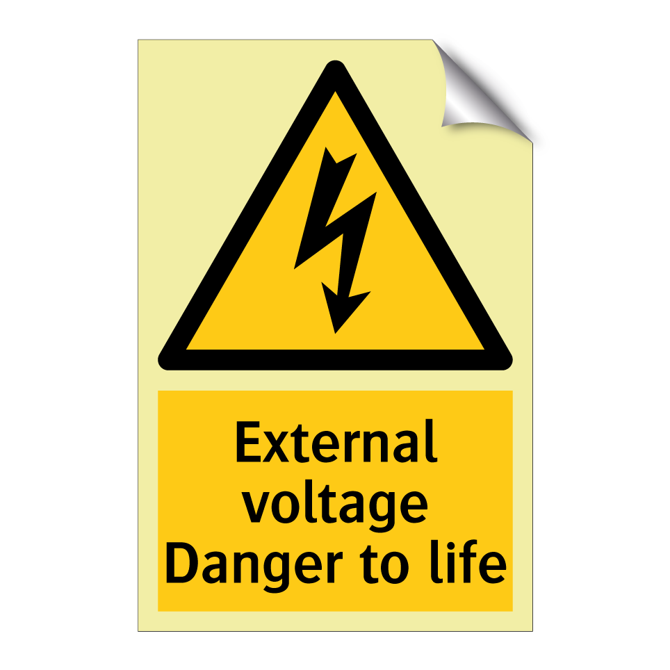 External voltage Danger to life