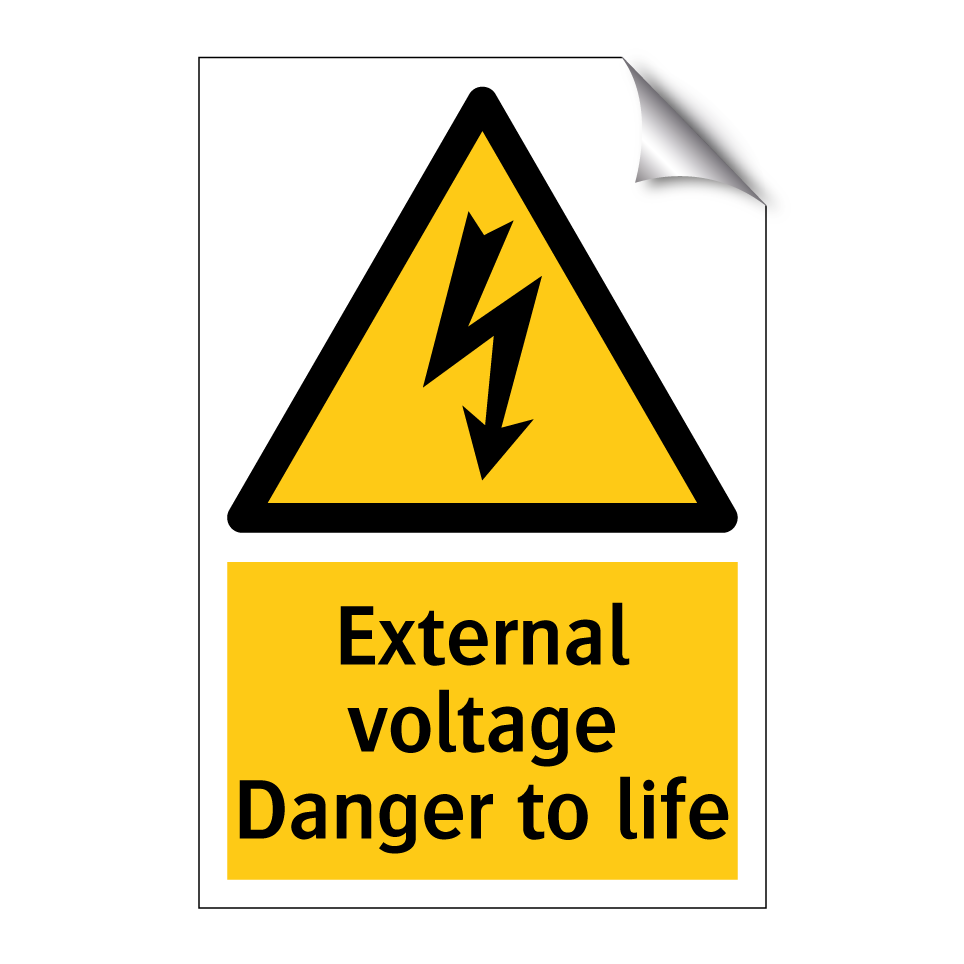 External voltage Danger to life