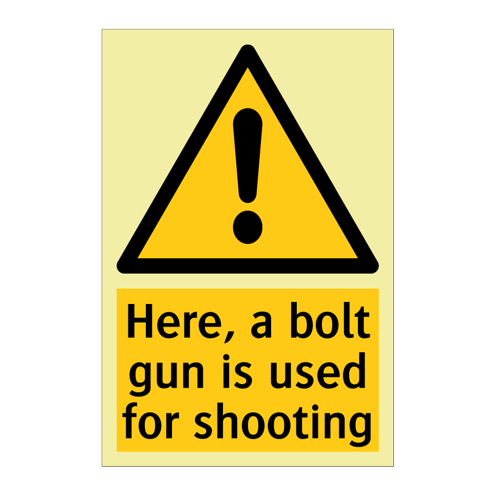 Here, a bolt gun is used for shooting