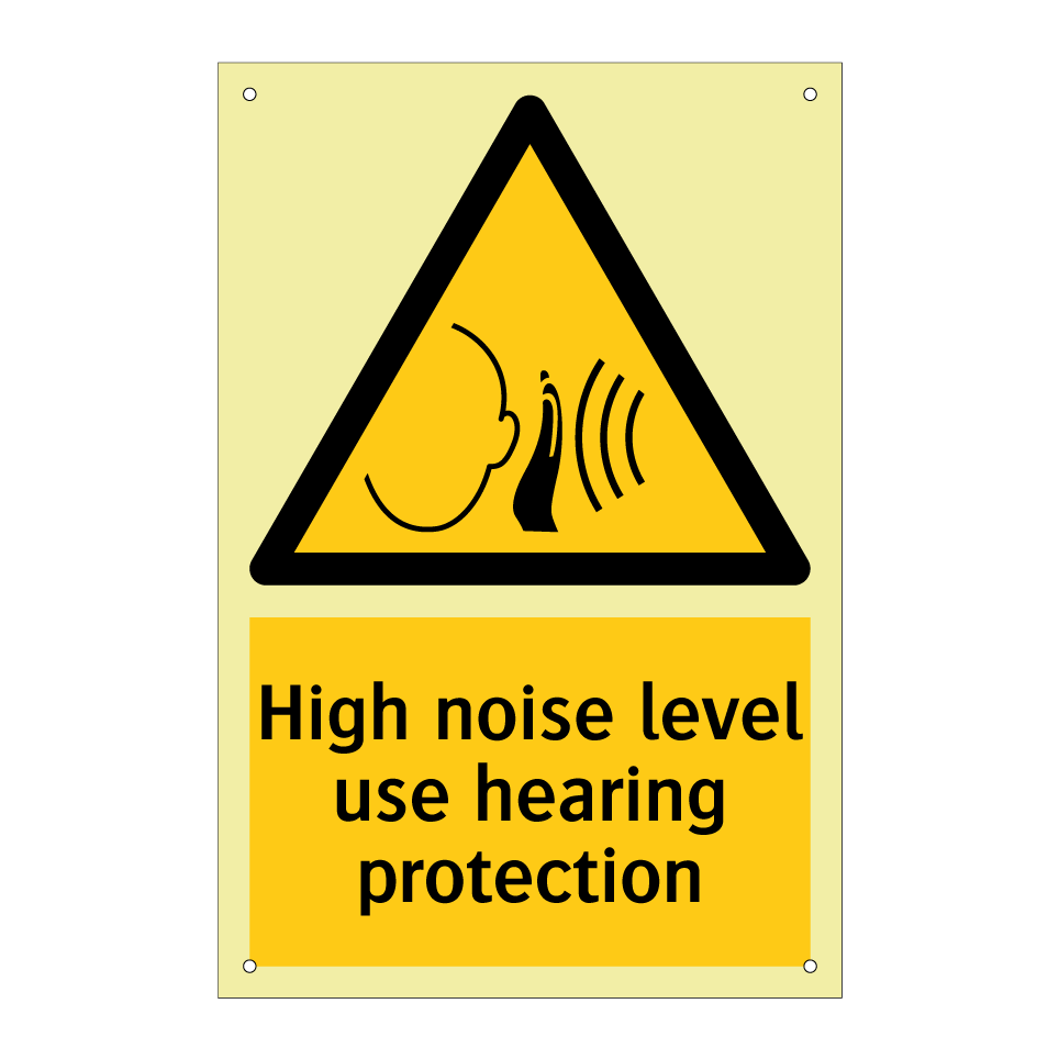 High noise level use hearing protection