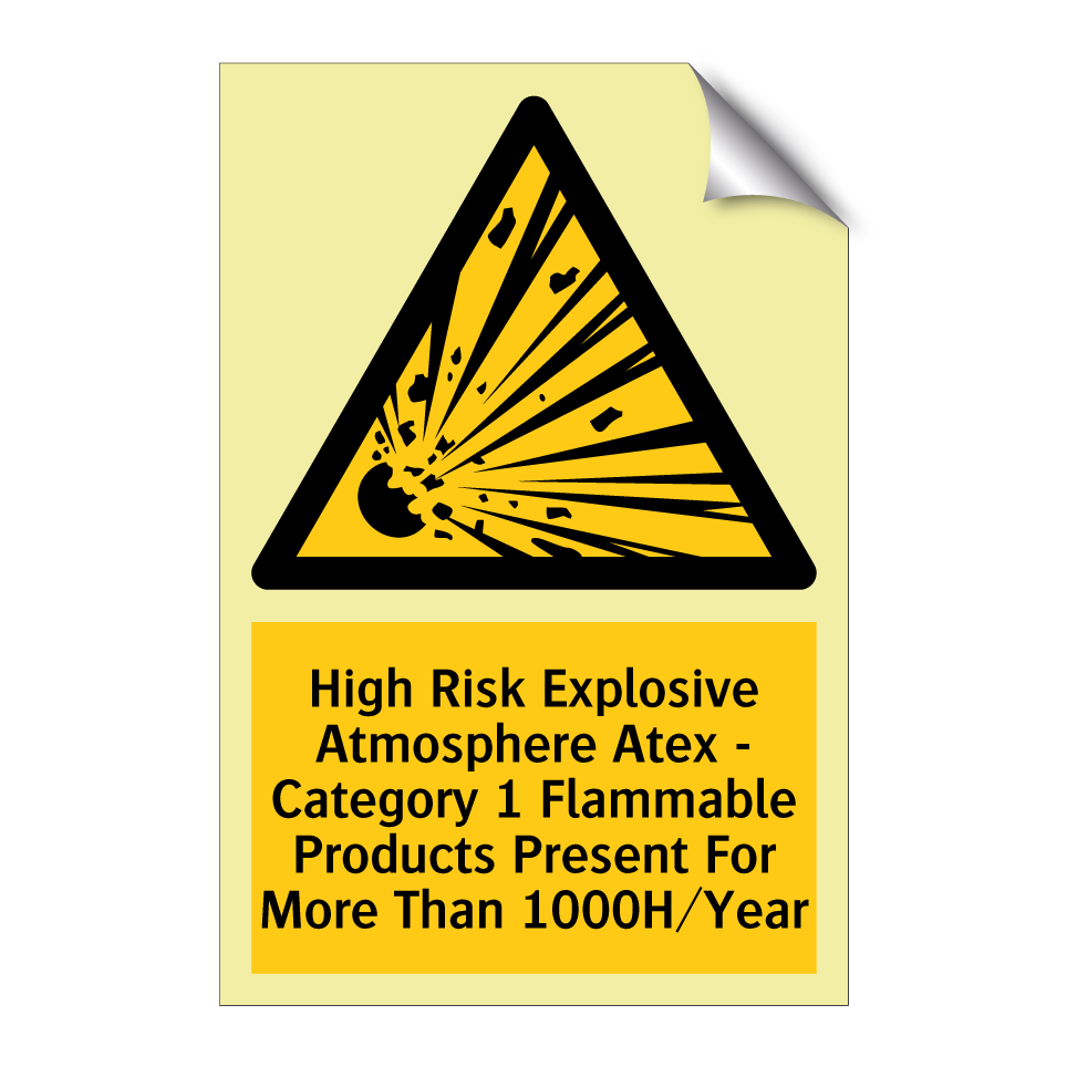 High Risk Explosive Atmosphere Atex - Category 1 Flammable Products Present For More Than 1000H/Year