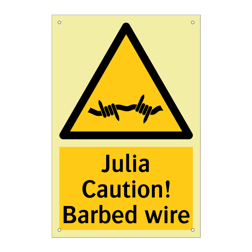 Julia Caution! Barbed wire