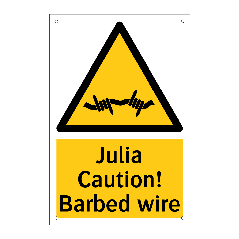 Julia Caution! Barbed wire