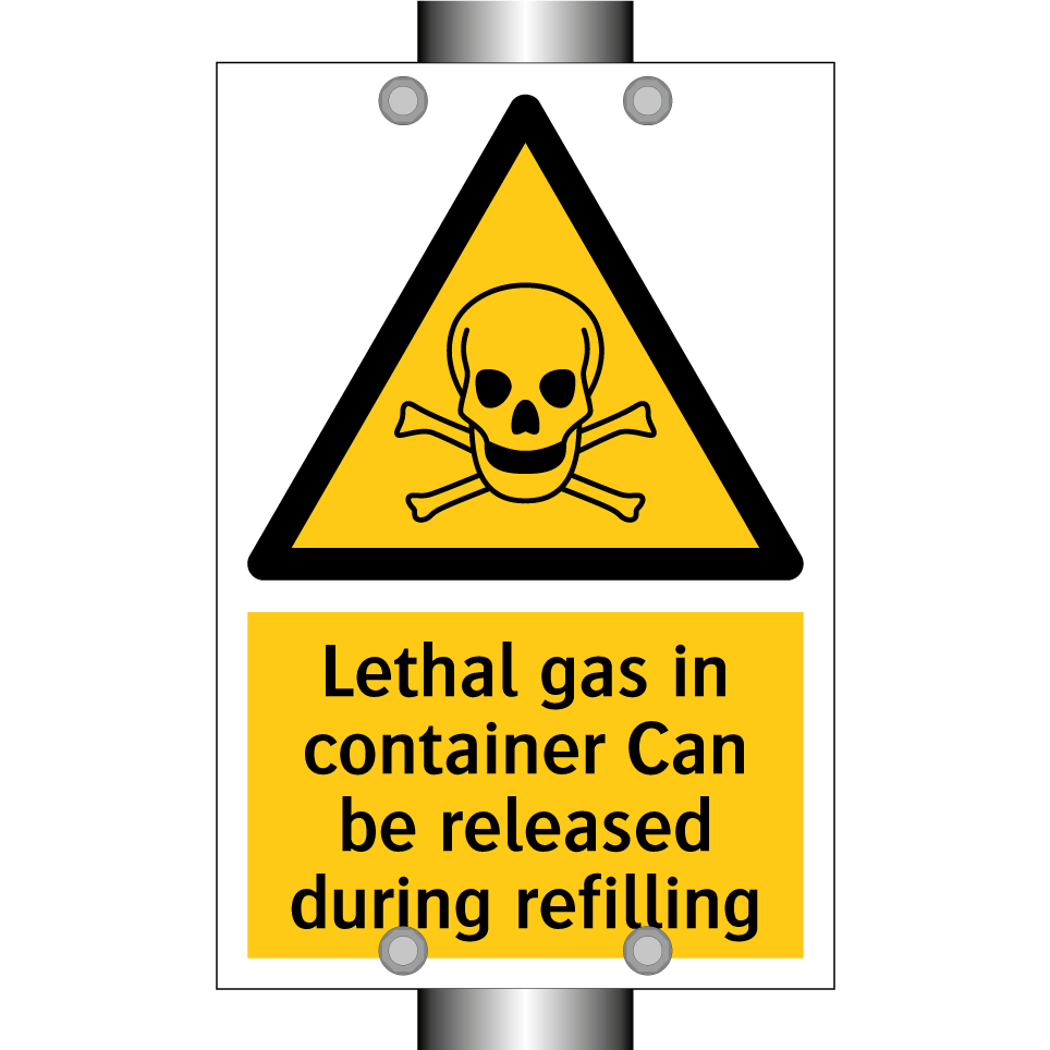 Lethal gas in container Can be released during refilling