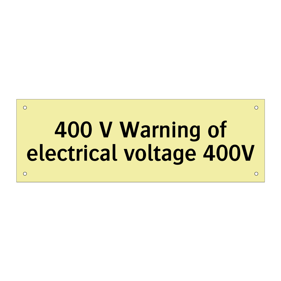 400 V Warning of electrical voltage 400V