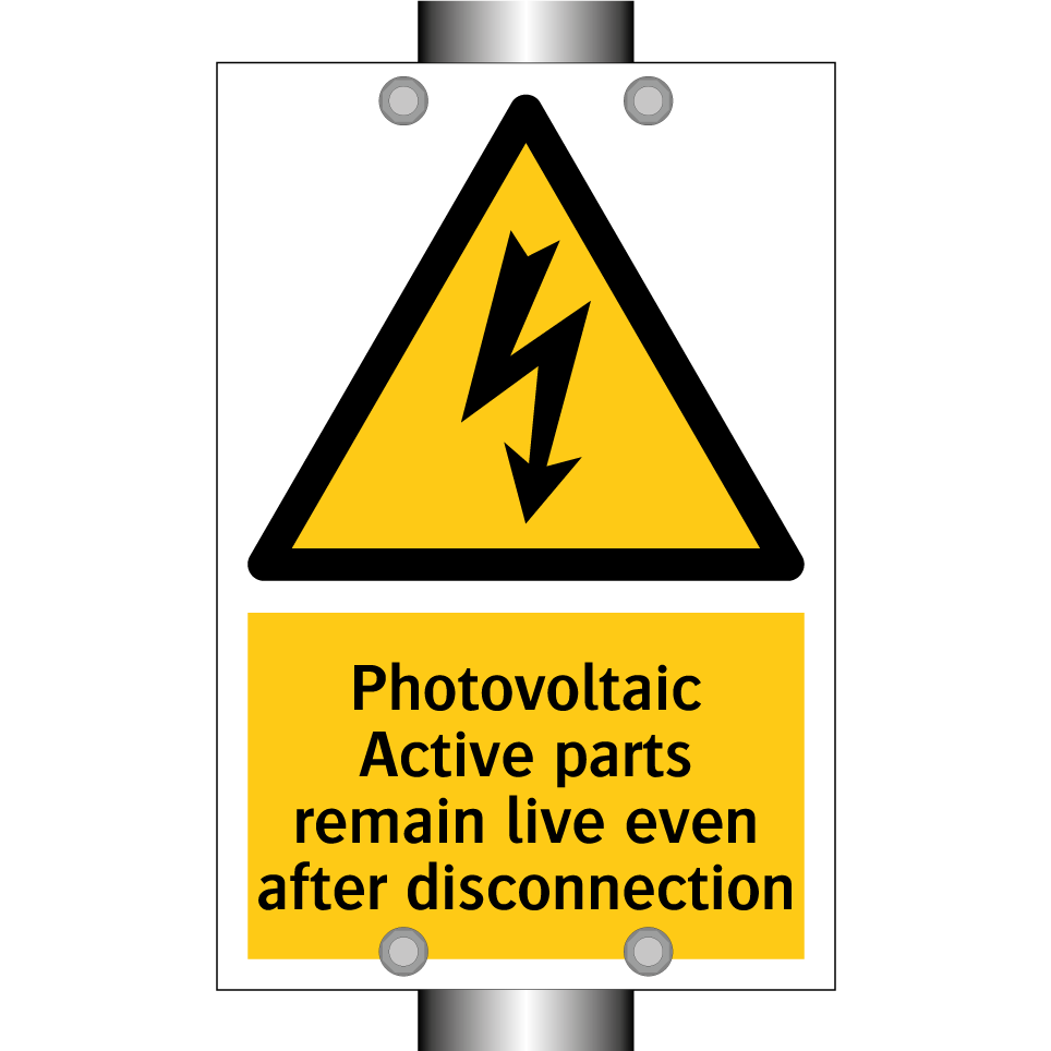 Photovoltaic Active parts remain live even after disconnection