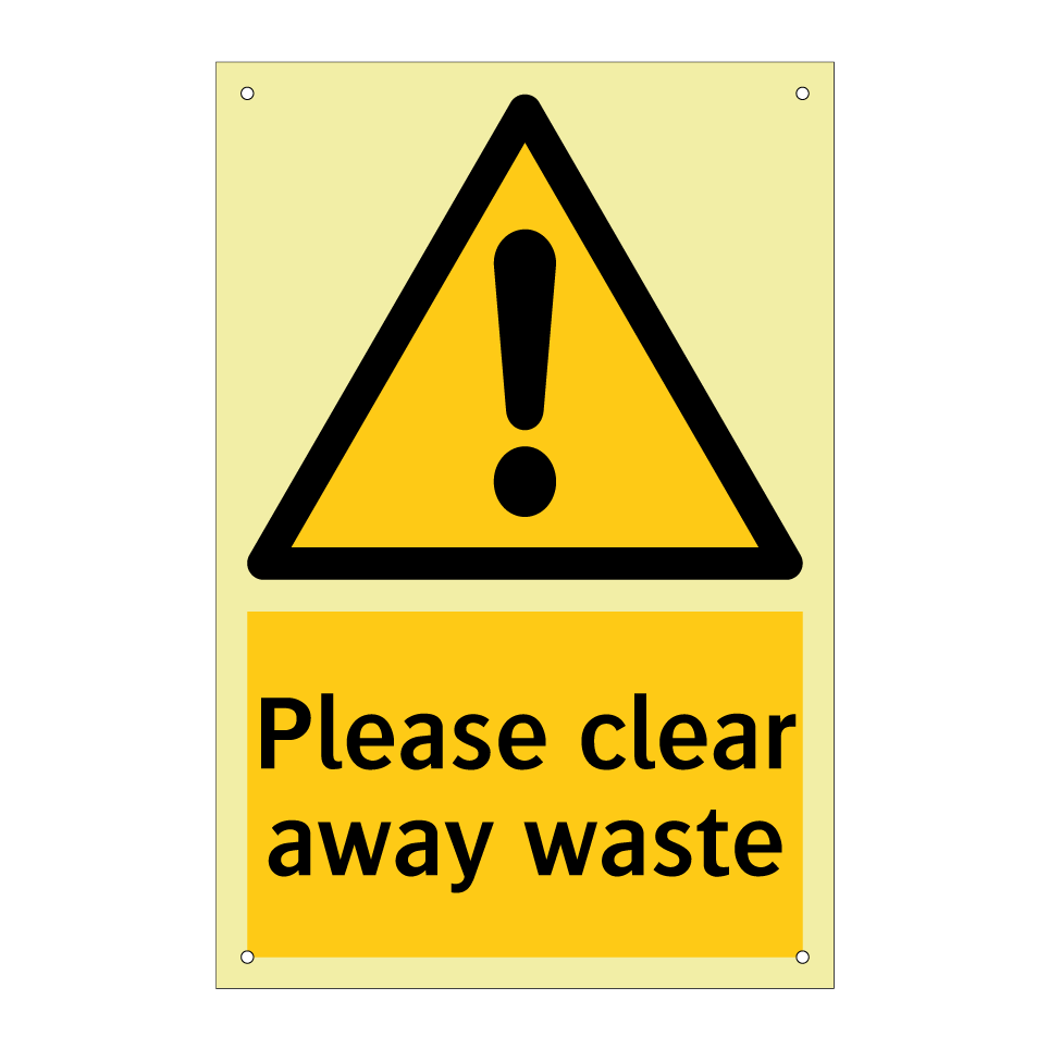 Please clear away waste