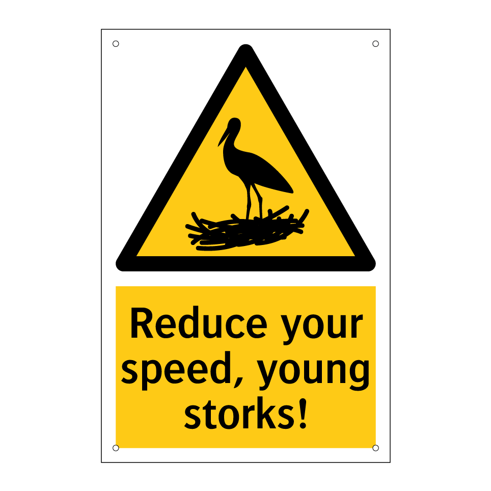 Reduce your speed, young storks!