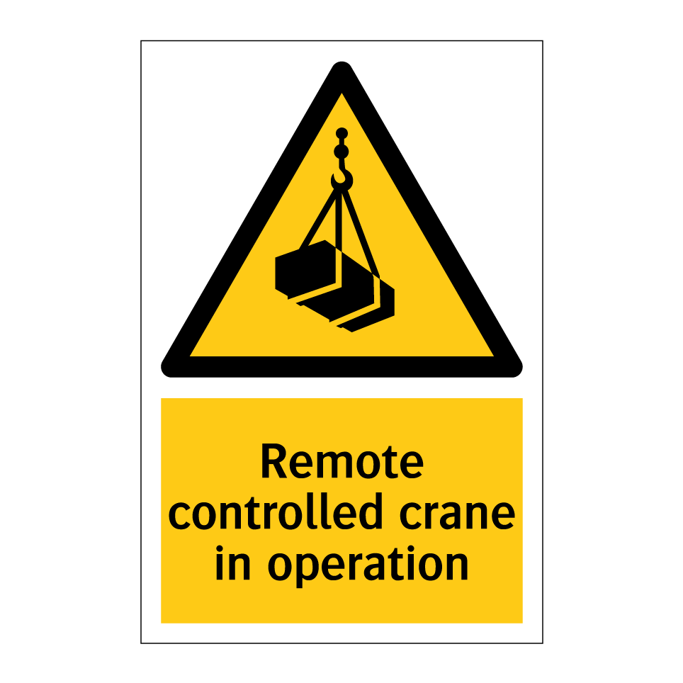 Remote controlled crane in operation