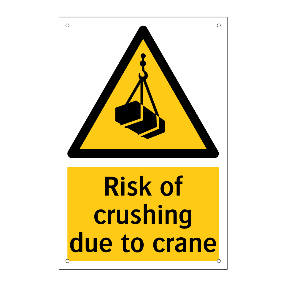 Risk of crushing due to crane