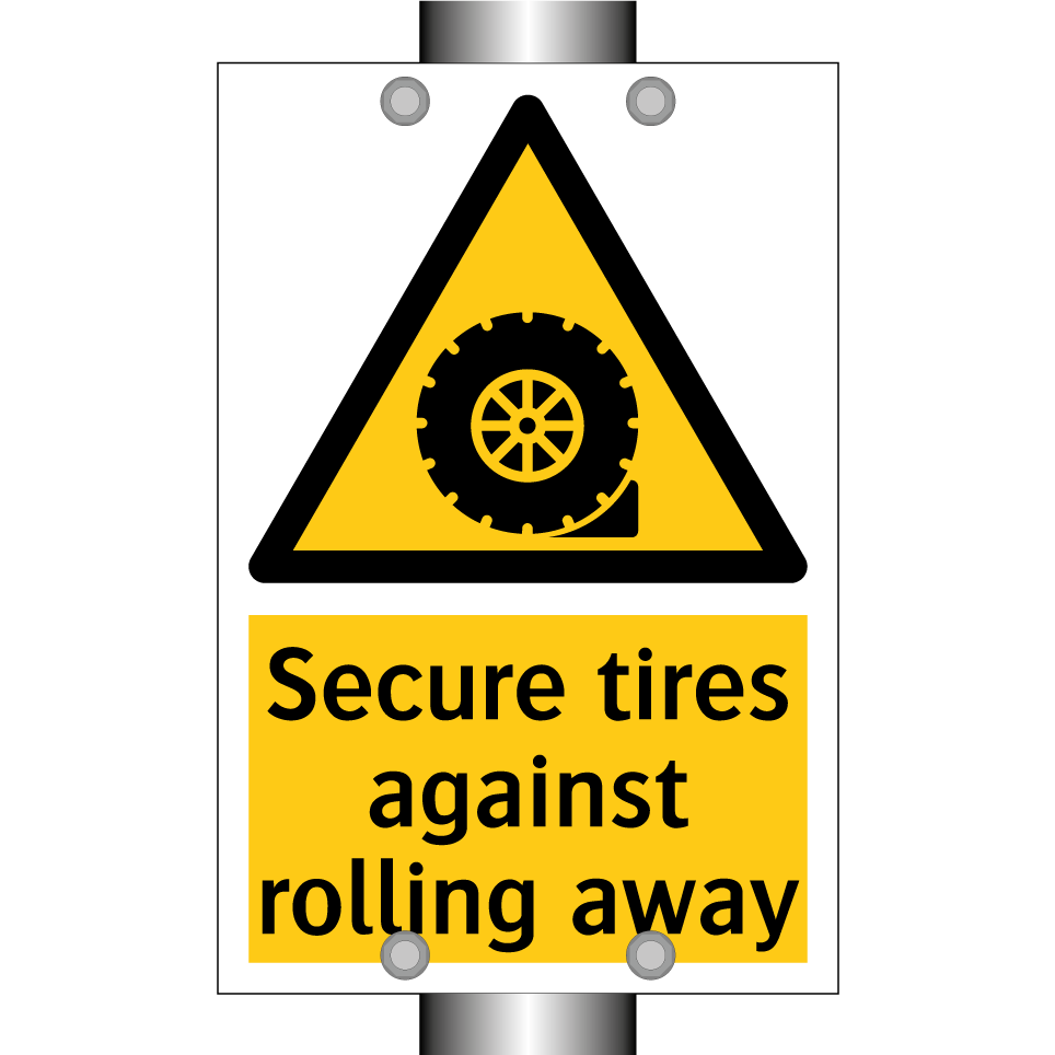 Secure tires against rolling away