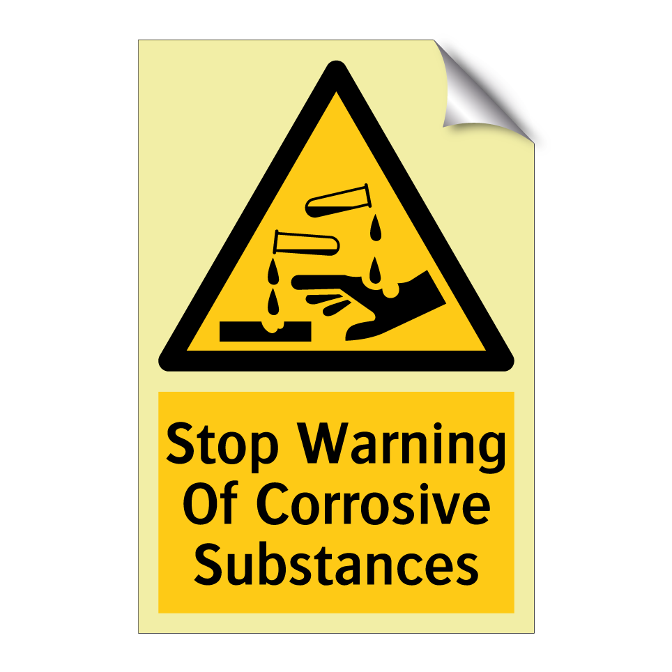 Stop Warning Of Corrosive Substances