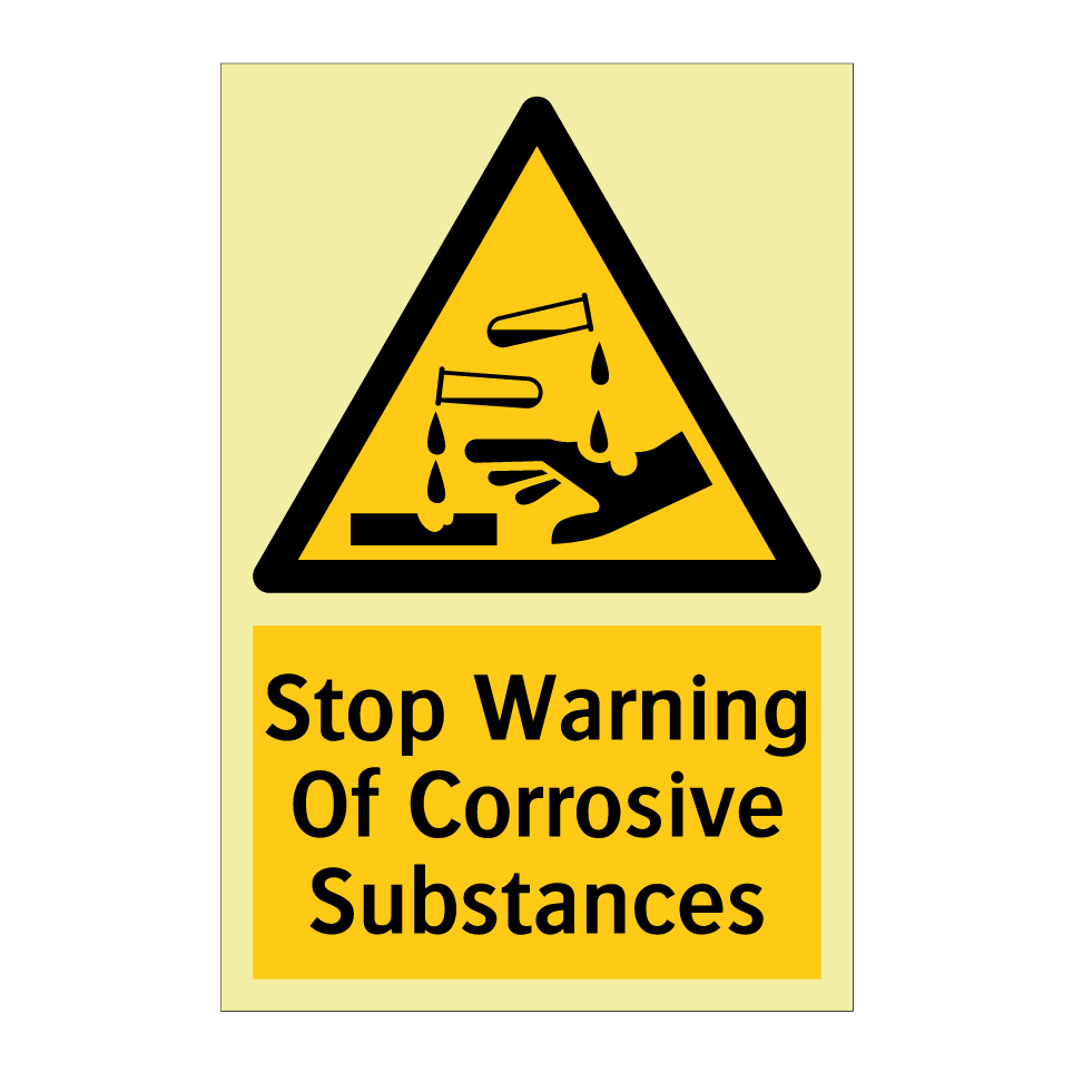 Stop Warning Of Corrosive Substances