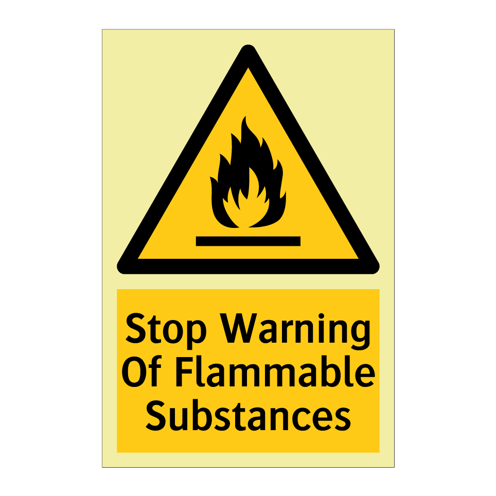 Stop Warning Of Flammable Substances