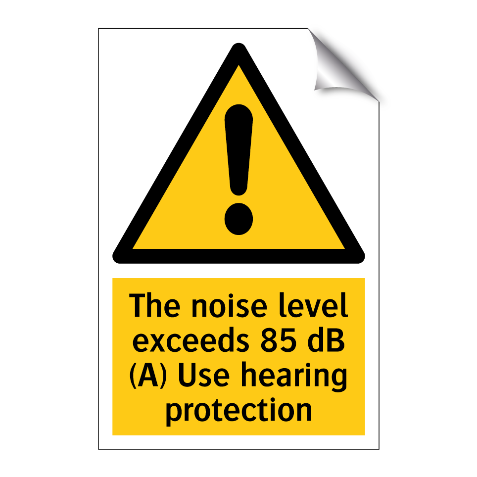 The noise level exceeds 85 dB (A) Use hearing protection