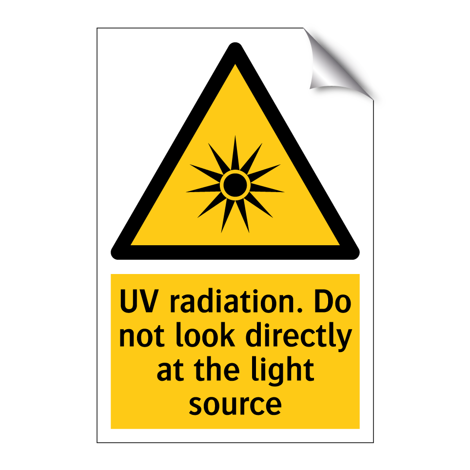 UV radiation. Do not look directly at the light source
