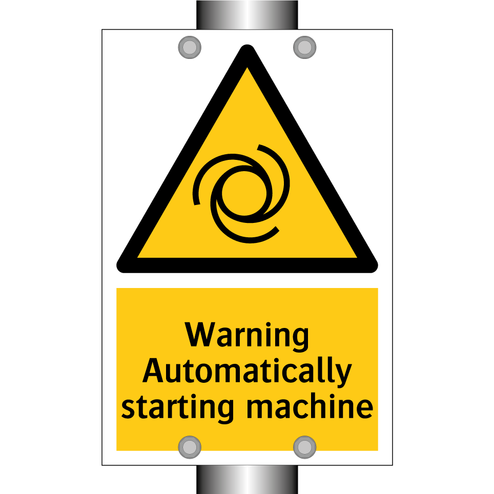 Warning Automatically starting machine