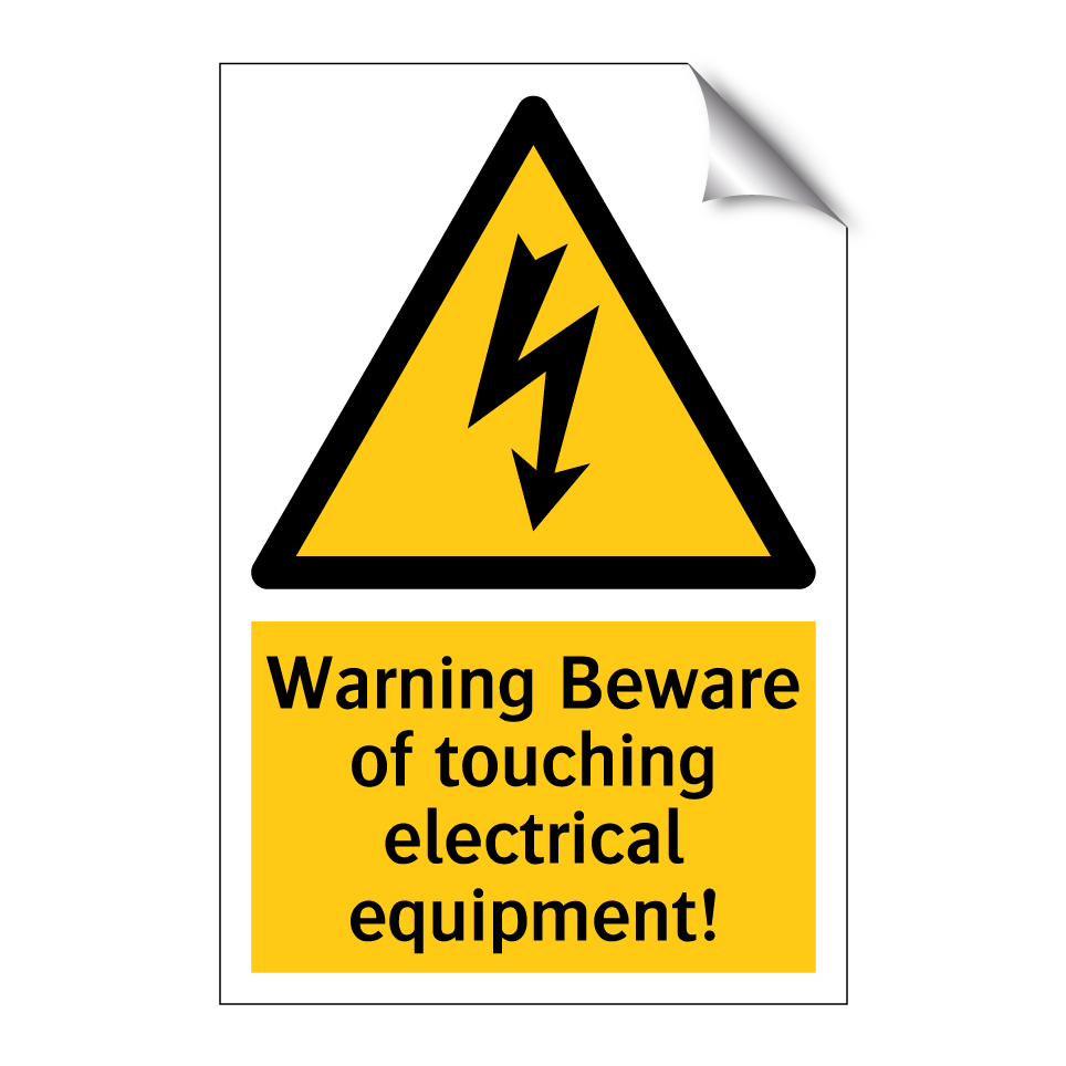 Warning Beware of touching electrical equipment!