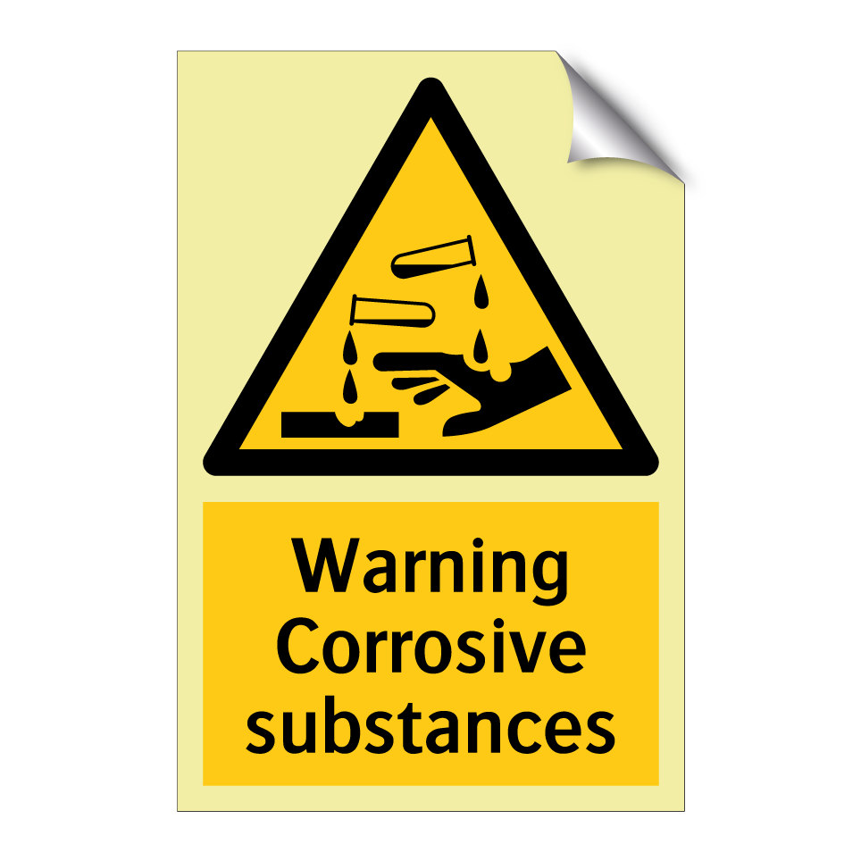 Warning Corrosive substances