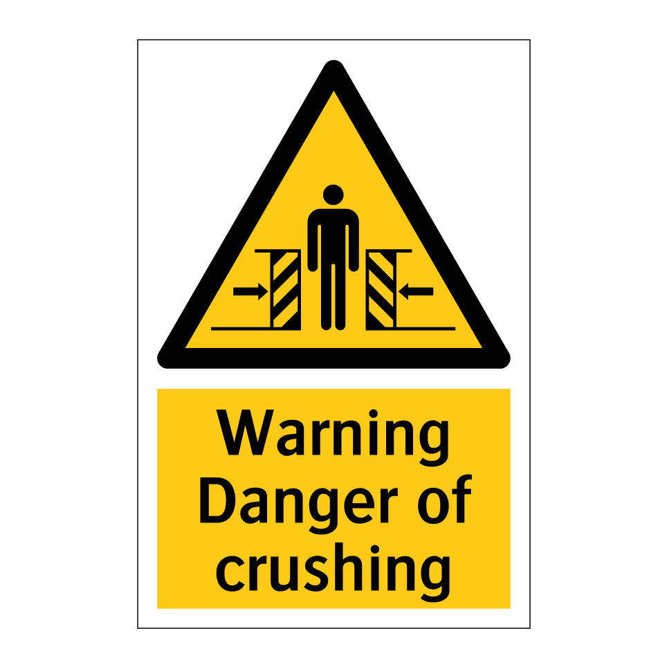 Warning Danger of crushing