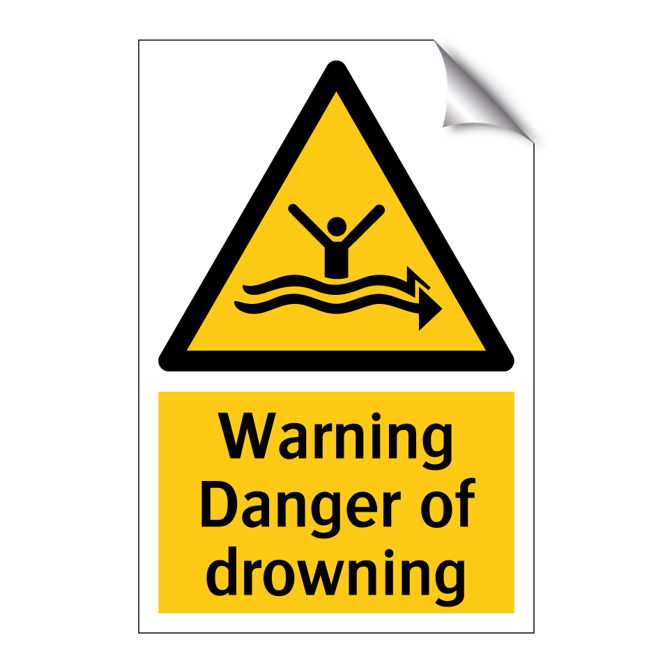Warning Danger of drowning