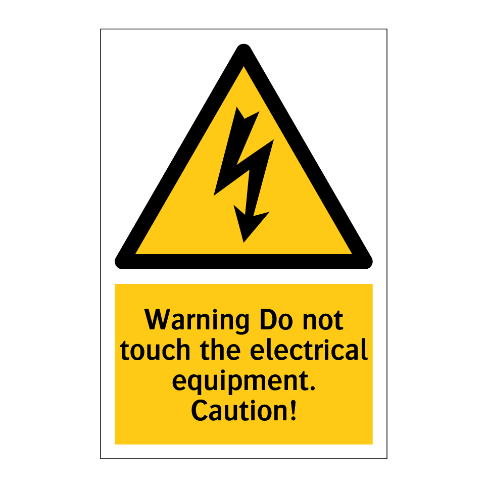 Warning Do not touch the electrical equipment. Caution!