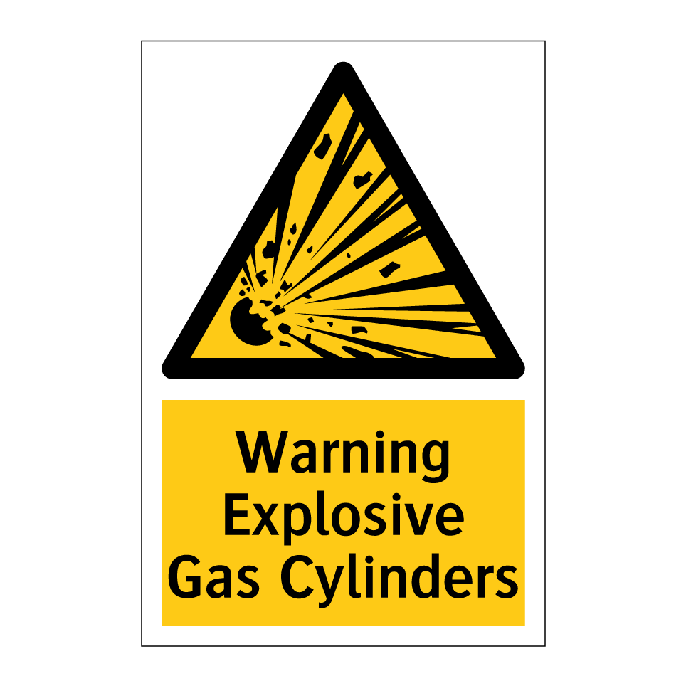 Warning Explosive Gas Cylinders