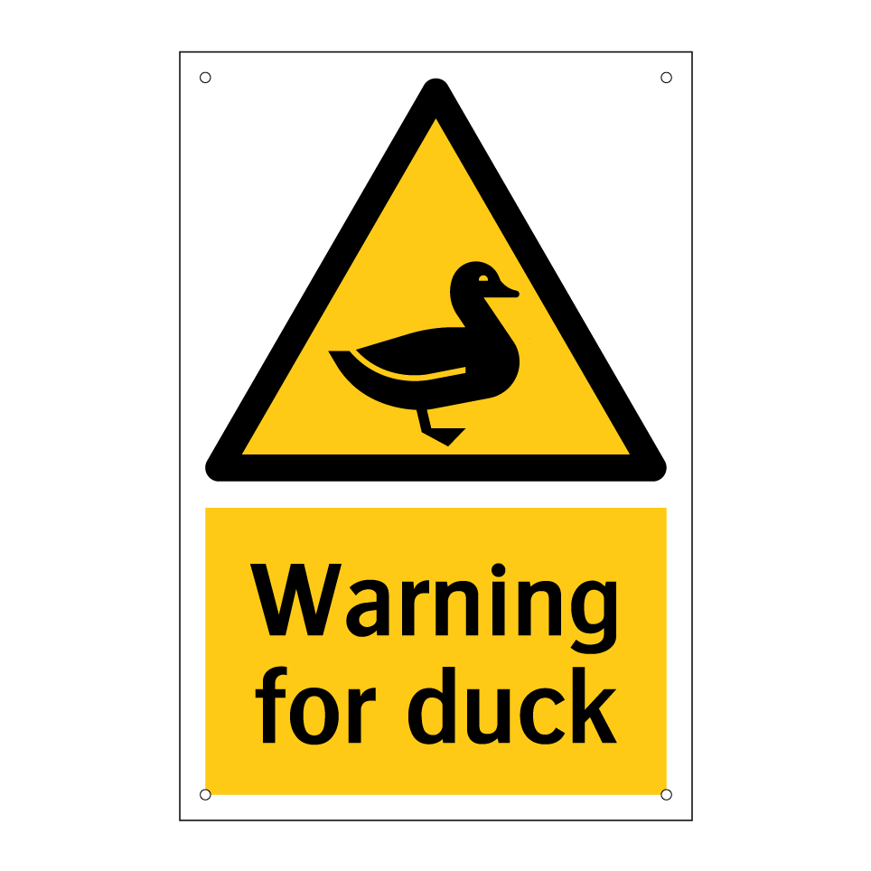 Warning for duck