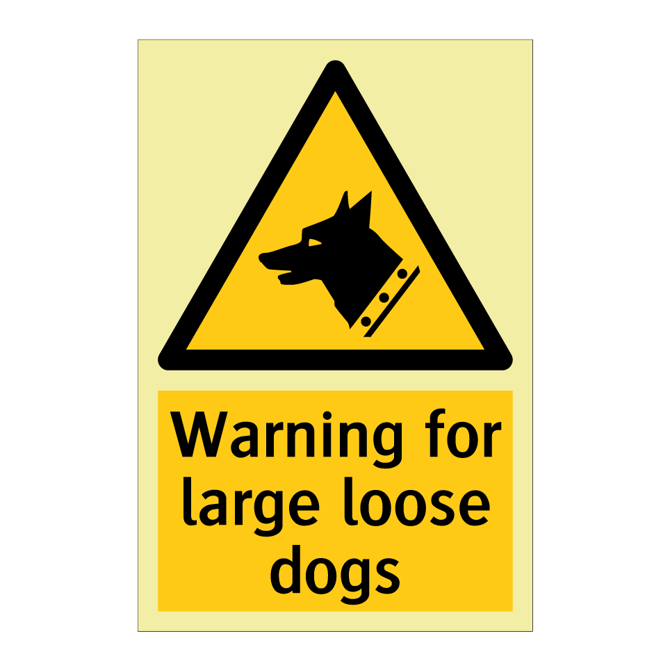 Warning for large loose dogs