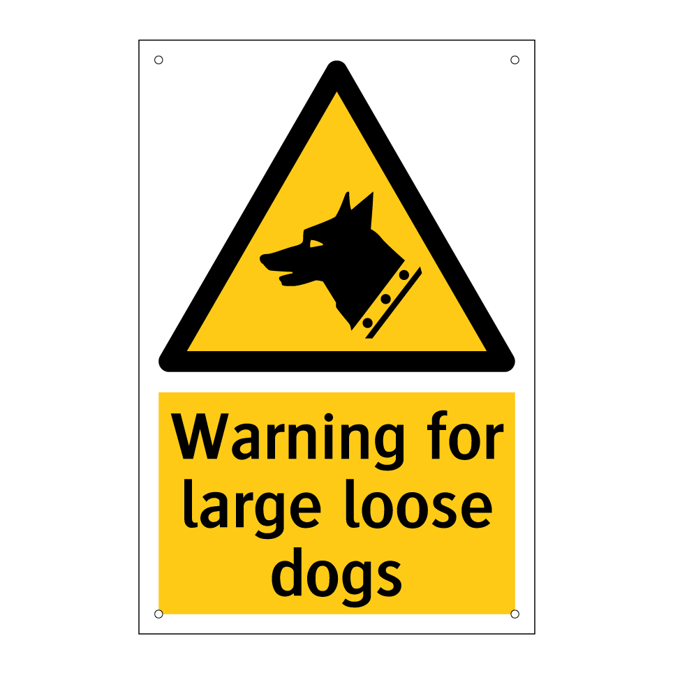 Warning for large loose dogs