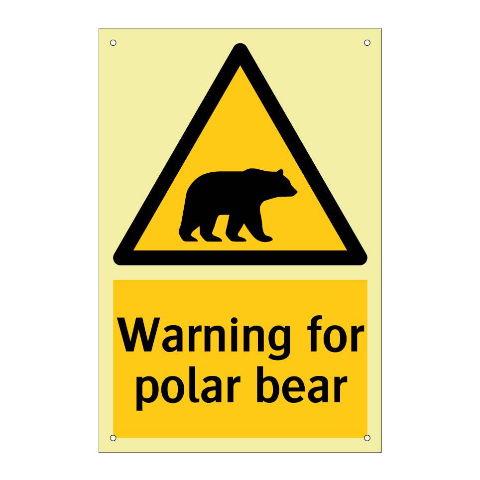 Warning for polar bear