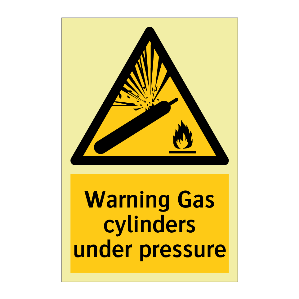Warning Gas cylinders under pressure
