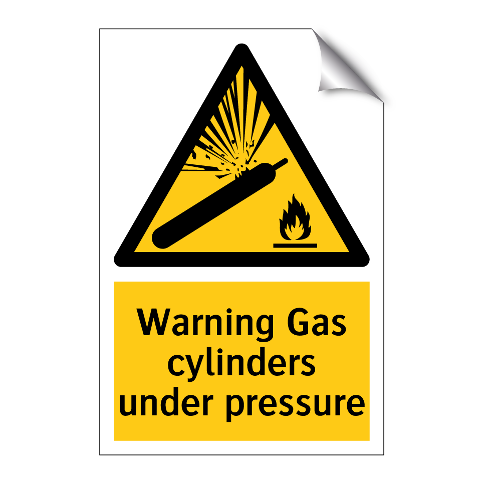 Warning Gas cylinders under pressure