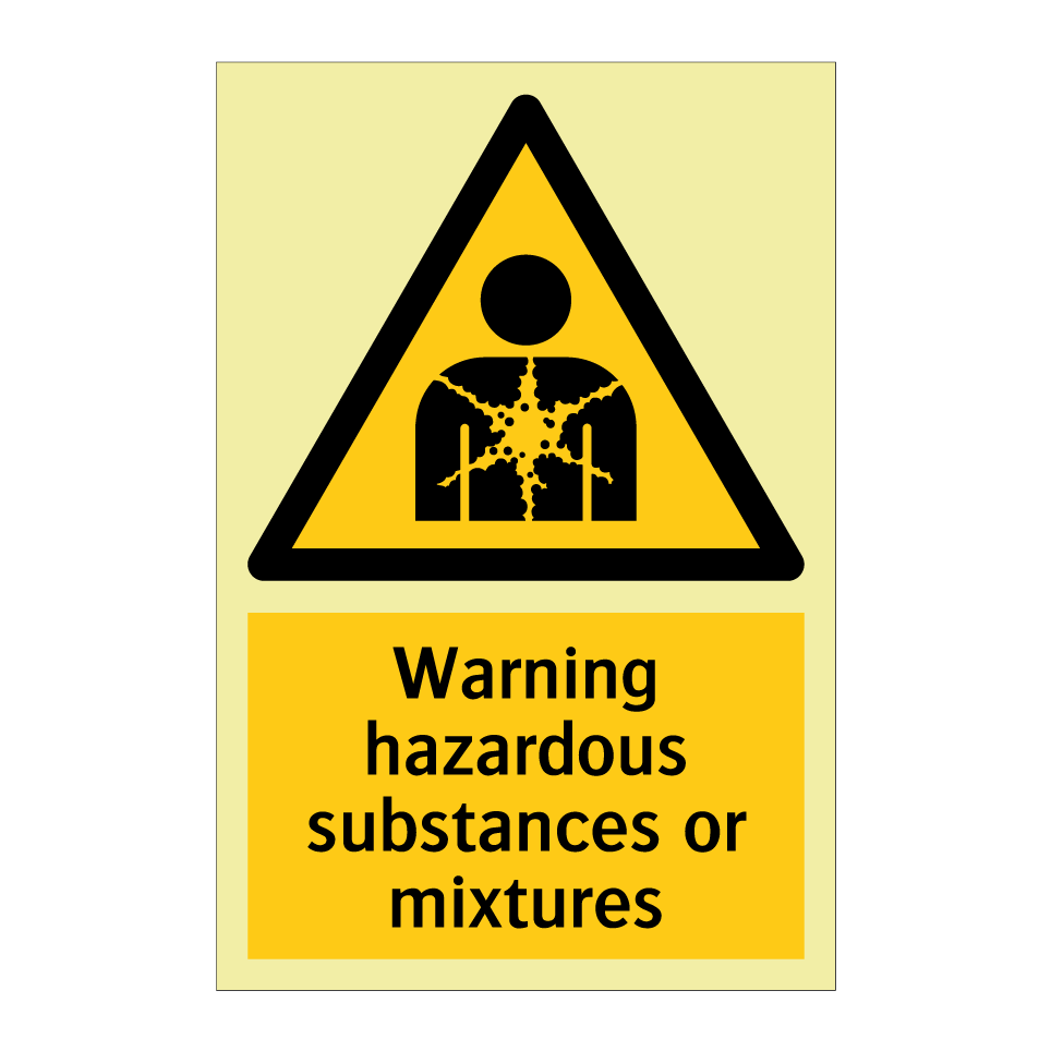 Warning hazardous substances or mixtures