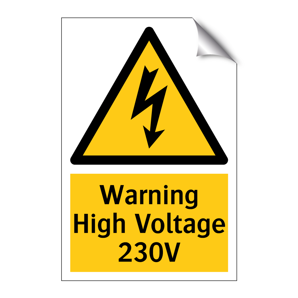 Warning High Voltage 230V