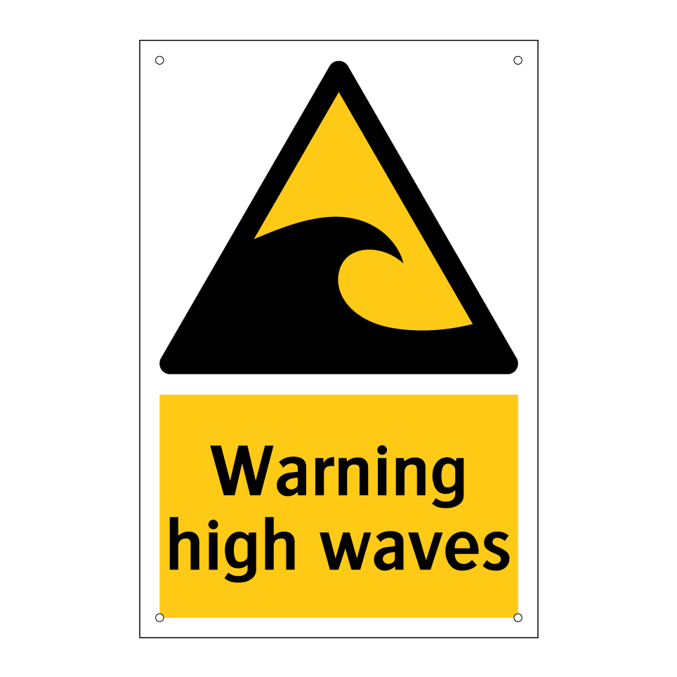 Warning high waves