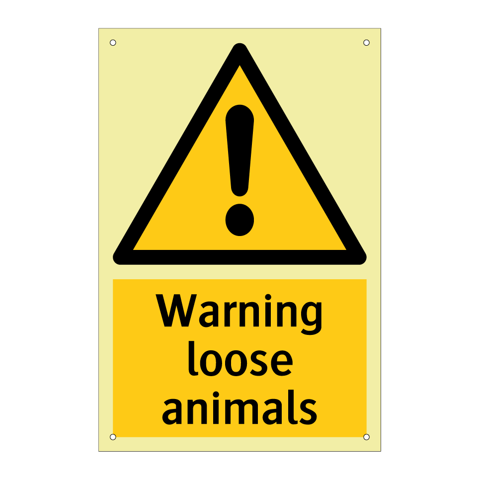 Warning loose animals
