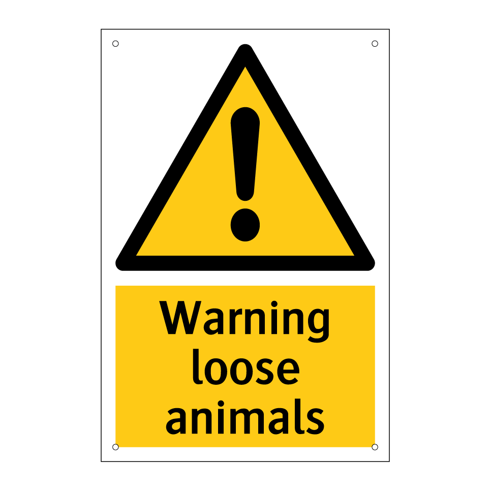 Warning loose animals