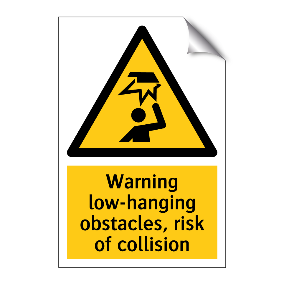 Warning low-hanging obstacles, risk of collision