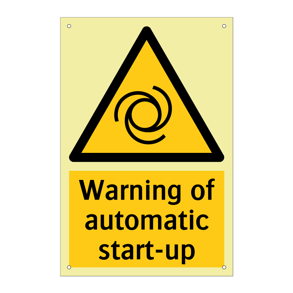 Warning of automatic start-up