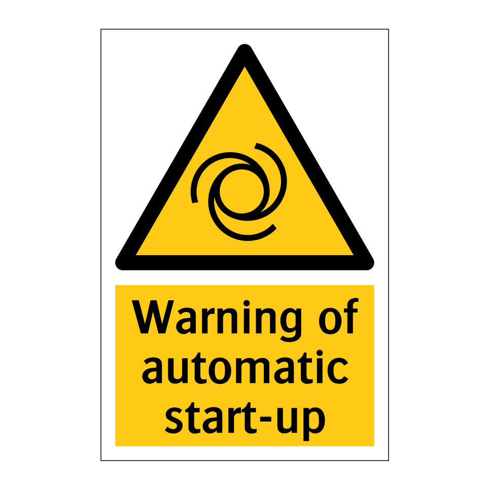 Warning of automatic start-up