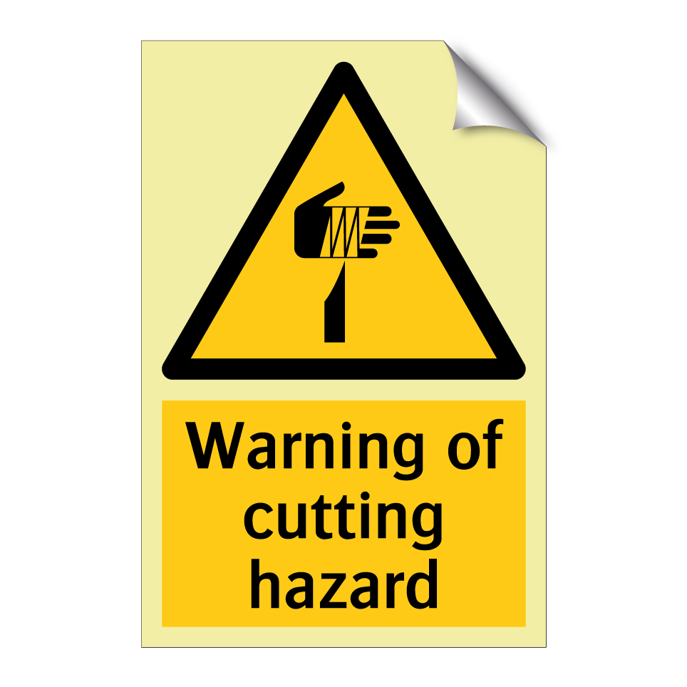Warning of cutting hazard