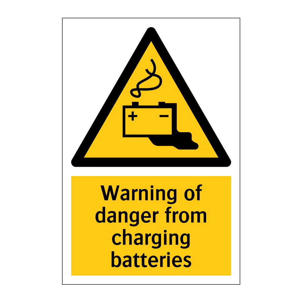 Warning of danger from charging batteries