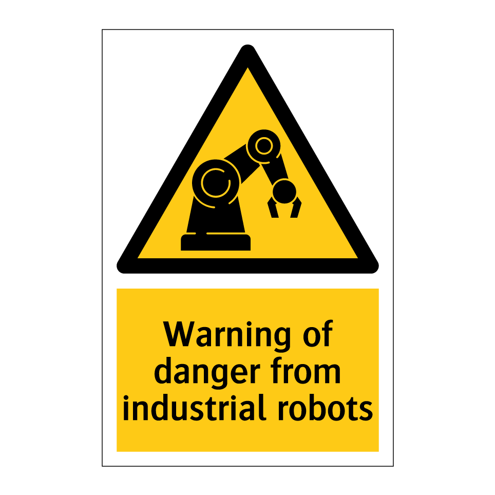 Warning of danger from industrial robots