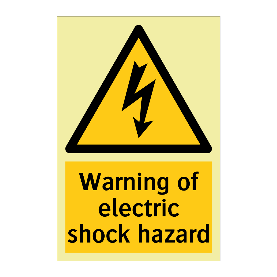 Warning of electric shock hazard
