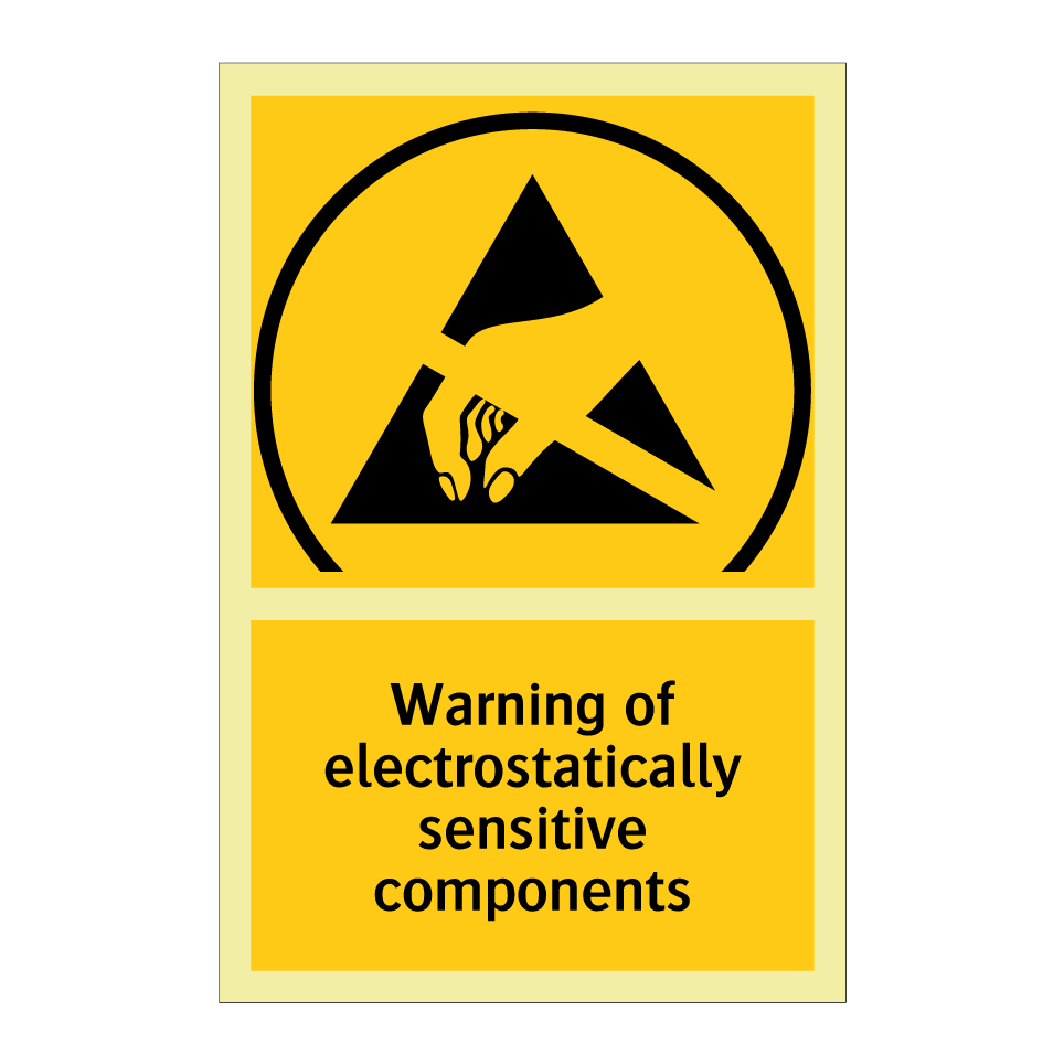 Warning of electrostatically sensitive components