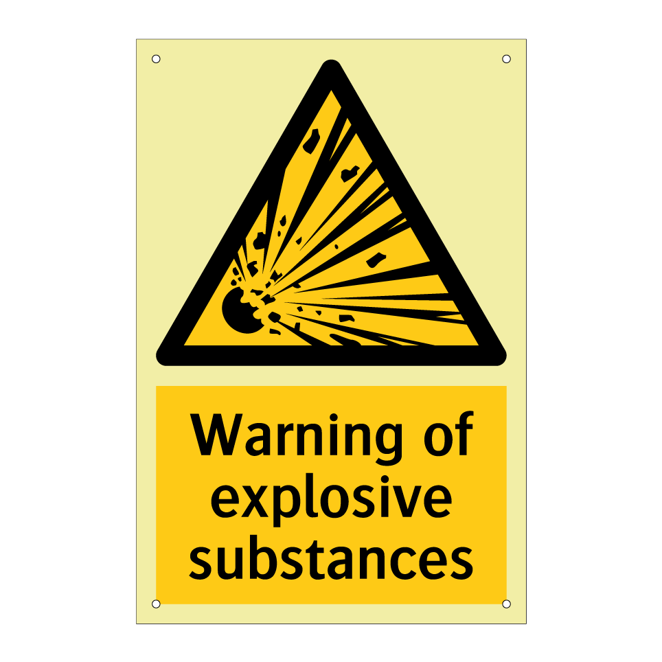 Warning of explosive substances